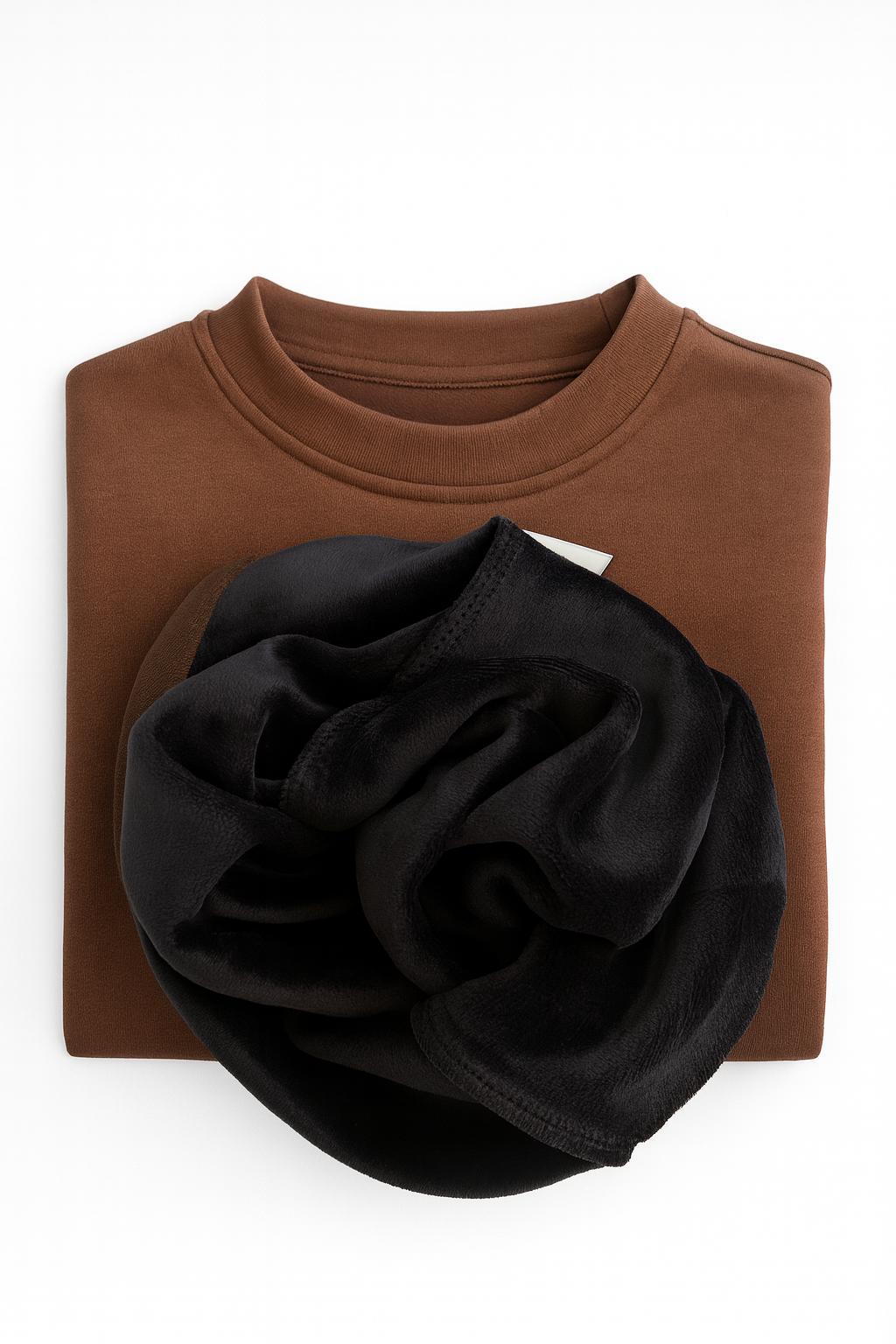Brown Turtleneck Long Sleeve Top